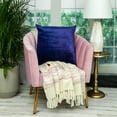thumbnail image 3 of Parkland Collection Topaz Royal Blue Solid Decorative Throw Pillow, 22 x 22 Cotton Blend Square Pillow, 3 of 5