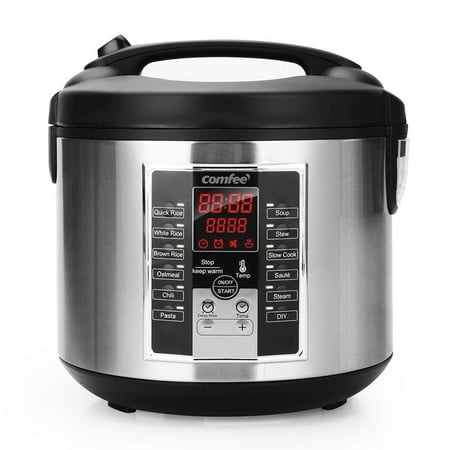 COMFEE  Rice Cooker  Slow Cooker  Steamer  Stewpot  Sauté All in One (12 Digital Cooking Programs) Multi Cooker