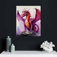 thumbnail image 4 of Nawypu Dragon Wall Art Watercolor Dragon Pictures Wall Decor Purple Dragon Canvas Painting Home Decoration Artwork for Bathroom Bedroom Living Room Office Framed, 4 of 4