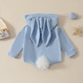 thumbnail image 5 of Tisuna Baby Girls Easter Romper 1St Birthday Outfits Bunny Print Long Sleeve Cute Ear Hooded Bodysuit Fashion Comfortable Kids Birthday Festival Clothes Blue Size 12-18 Months, 5 of 9