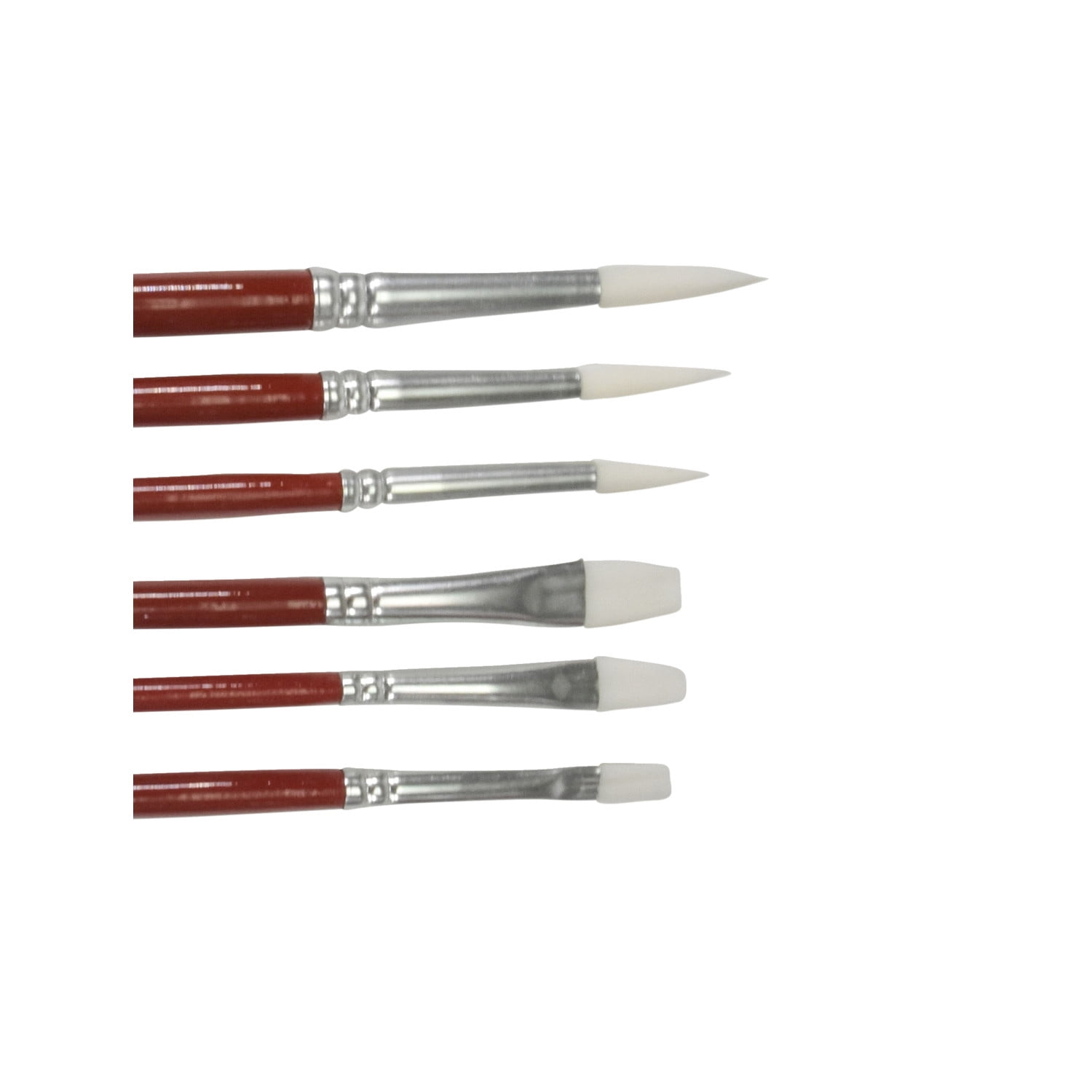 Sax White Synthetic Taklon Paint Brushes with Short Handles, Assorted Sizes, Set of 72