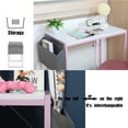 thumbnail image 4 of JJS Small Computer Desk Simple Style Writing Desk for Small Spaces 40 Inch Home Office Modern Student Study Laptop Writing Table with Storage Bag USB Hub, White/Pink, 4 of 9