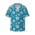 thumbnail image 3 of Balery Daisies Flowers Men's Casual Button Down Shirt Short Sleeve Textured Summer Cuban Beach Shirts-3X-Large, 3 of 7