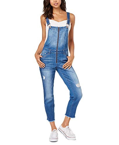 dollhouse Juniors Ripped Skinny Overalls 
