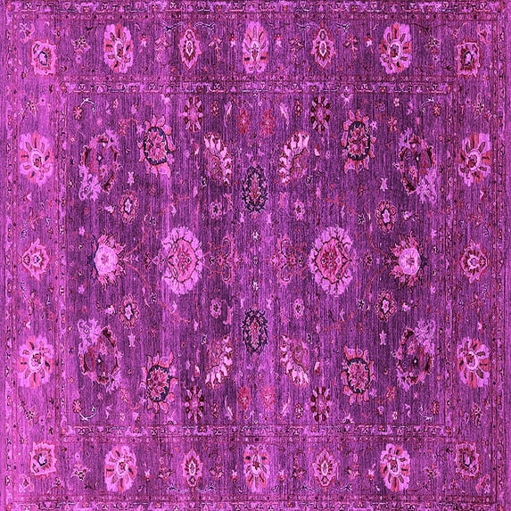 Ahgly Company Indoor Square Oriental Pink Industrial Area Rugs, 4' Square