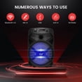 thumbnail image 3 of Altavoz PA Bluetooth portátil Pyle 8 300 W con luces LED, 3 of 7