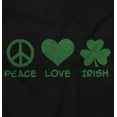 thumbnail image 2 of Peace Love Irish St Pattys Day Clover Women's Graphic T Shirt Tees Brisco Brands S, 2 of 6
