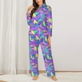 thumbnail image 2 of Fotbe Disco Roller Skates Pattern Long Sleeve Pajama Set for Women,Sleepwear Set,2-piece Loungewear Set,Soft PJs Comfy Nightwear with Pockets -Small, 2 of 7