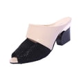 thumbnail image 2 of AXXD Beige Sandals for Women Sandals Mid Heel Sandals Outdoor Outdoor Summer Open Toe Elegant Sandals, 2 of 4