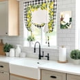 thumbnail image 5 of Summer Lemons Balloon Curtains for Bedroom/Front Door/Bathroom, Farmhouse Fruits Black Buffalo Plaid Tie Up Curtains 63 Inch Length Light Filtering Kitchen Curtains Shades for Windows 46"x63", 5 of 8
