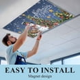 thumbnail image 6 of Navy Blue Christmas Fluorescent Light Covers, Snowman Xmas Tree Snowflake Gifts Elk Magnetic Light Covers for Ceiling Lights, Fluorescent Ceiling Shade for Classroom Bedroom Office 4x2Ft x 4PCS, 6 of 8