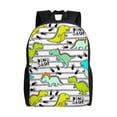 thumbnail image 1 of Fotbe Funny Dinosaurs on Stripes Mochila de Viaje para Laptop, Mochila Ejecutiva Delgada y Resistente 15.6", 1 of 8