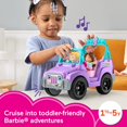 thumbnail image 2 of Fisher-Price Little People Barbie Toddler Toy Car Beach Cruiser with Music Sounds and 2 Figures for Pretend Play Kids Ages 18+ Months, 2 of 4