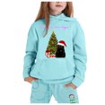 thumbnail image 2 of Gunia Christmas Baby Girl Outfit Kids Sweatsuits Reindeer Hoodie Set Children Two Piece Set Solid Color Long Sleeved Hoodie And Sweatpants Toddler Outfits For Girls,Sky Blue 4-5 Years, 2 of 3