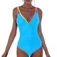 thumbnail image 1 of HXWCHs Built In Bra Swimwears One Monokini Women One Shoulder Solid Irregular Style Swimsuit for Beach and Pool XXL Blue, 1 of 5
