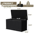 thumbnail image 3 of SONGMY 90 Gallon Waterproof Resin Deck Box, Double Wall Outdoor Storage Box with Lockable Lid for Garden Tools, Patio Cushions, Pools (Black), 3 of 6