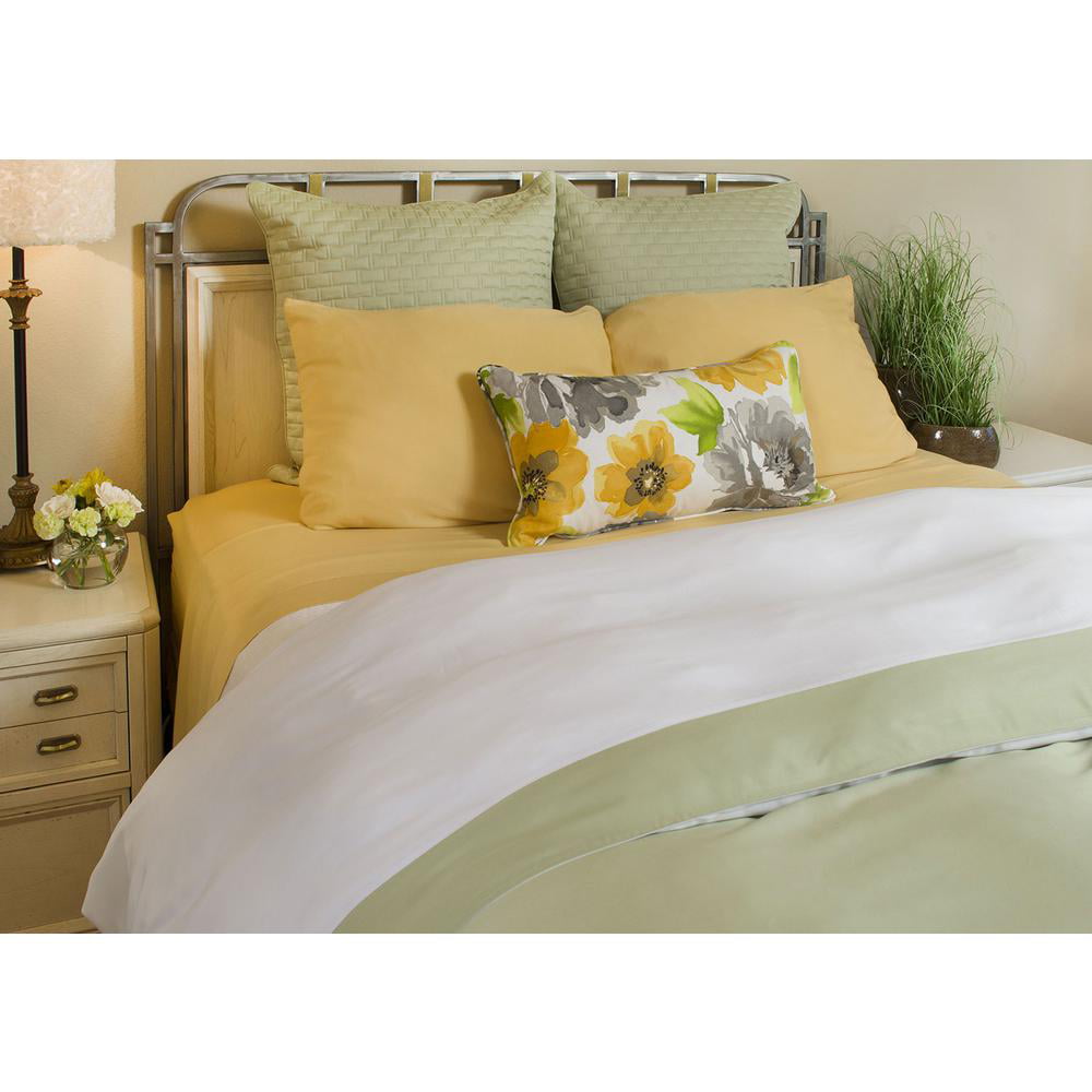 Rayon from Bamboo Reversible Queen Duvet Cover in White