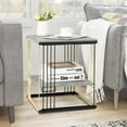 thumbnail image 4 of Gymax 2-tier Side End Coffee Table Square Nightstand for Living Room Bedroom, 4 of 9