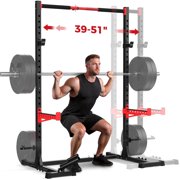 FLYBIRD Squat Rack with Pull-Up Bar,Power Rack 950lbs Capacity Heavy Duty, Width Adjustable Half Rack for Home Gym,Landmine Attachment & 22 Adjustable Heights