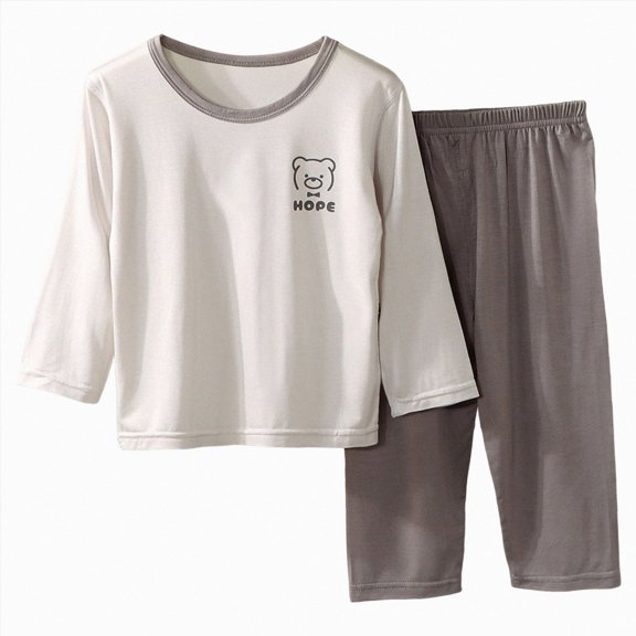 Linfrsh Toddler Boys Pajamas 5t Loose Fit Pajama Sets for Toddler Boys Girls 2 Pieces Long Sleeve Pajamas Soft Kids Animal PJs(Grey,18-24 Months)