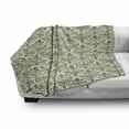 thumbnail image 2 of Damask Soft Flannel Fleece Throw Blanket, Floral Vintage Victorian Oriental Curly Blooms Royal Style Design, Cozy Plush for Indoor and Outdoor Use, 50" x 70", Yellow Green Fuchsia, by Ambesonne, 2 of 5