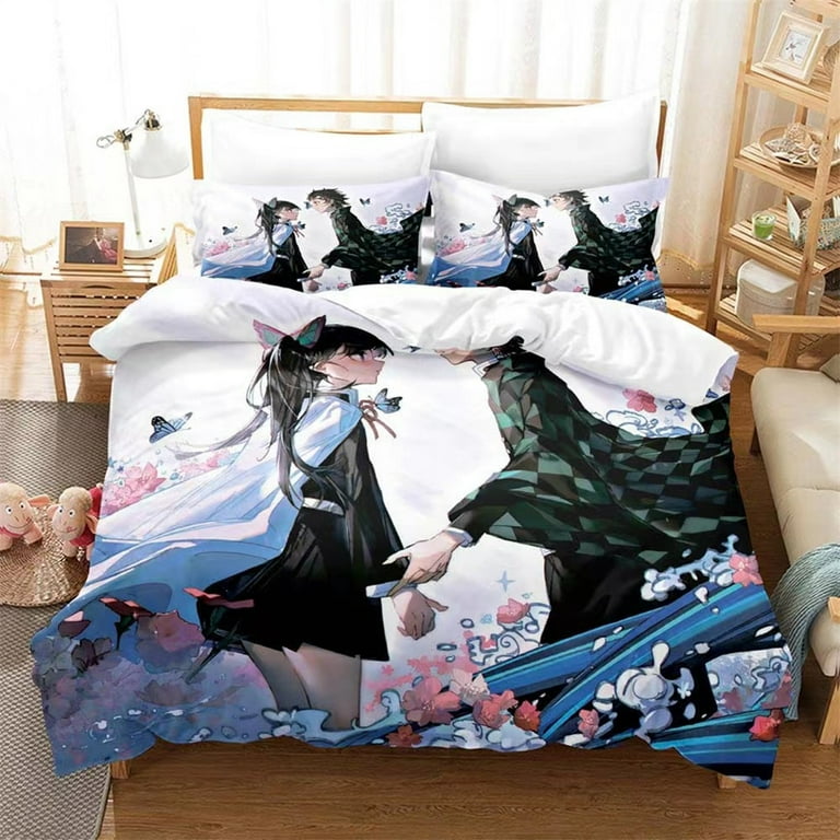 Anime Bedding Manga Comforter Bed Duvet Cover Set Quilt Cover Twin Full  Queen King Size with Pillow Cases for Bedroom Decoration 