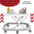 thumbnail image 3 of Andadera para Bebé Juguetes León Musical Altura Ajustable Ruedas de Goma Apta desde 6 meses y hasta 12 kg - Gris, 3 of 6