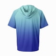 thumbnail image 6 of JULMCOMO Men's Shirts Ombre Gradient Quick Dry Drawstring Hooded Travel Casual T Shirt Short Sleeve Loose Fit Summer Hoodie Dark Blue 3XL, 6 of 6