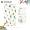 thumbnail image 4 of Evolur RawrSome Collection 3pc Crib Set (Fitted Sheet, Snuggle Sack, Crib Skirt) in Sage Green & Dinosaur Print, 4 of 5