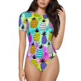 thumbnail image 1 of Fotbe Graffiti Pineapples Body de Mujer con Cuello Redondo y Mangas Cortas, Sin Mangas Ajustado, Suave, Cómodo y Básico-Medium, 1 of 7