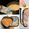 thumbnail image 5 of Yayeee Oven Mitts and Pot Holder Set of 4 Heat Resistant Kitchen Gloves Baking Hot Pad, Yellow Floral Wave, 5 of 5