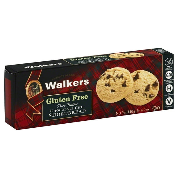 Walkers Gluten Free Chocolate Chip Shortbread Cookie 4.9 OZ Pack of 6