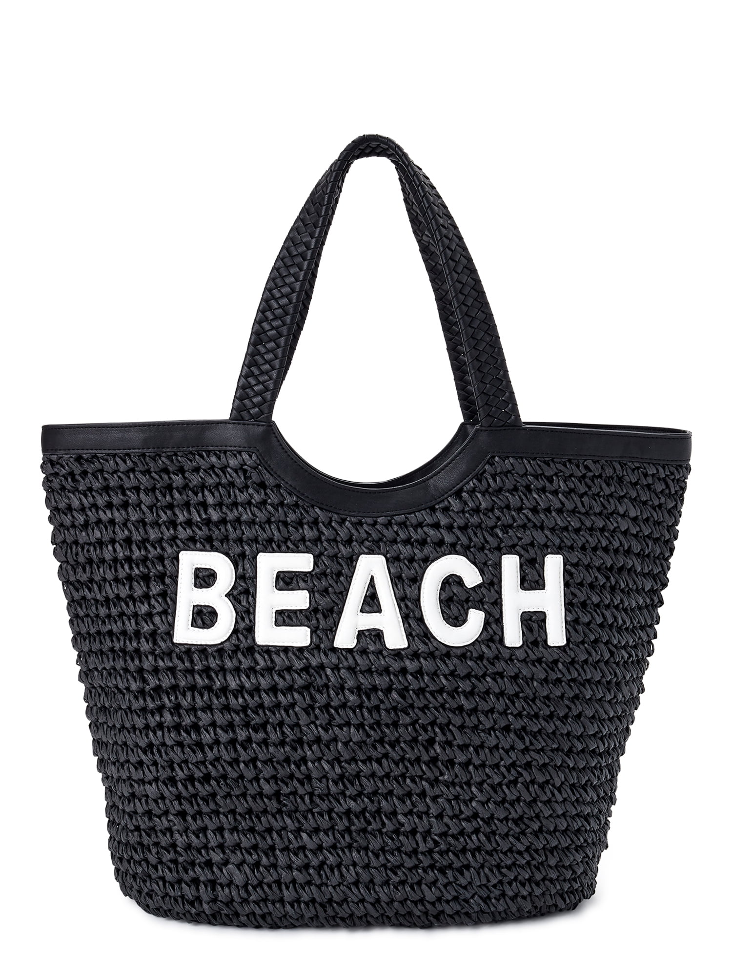 Black & White Daisy Print 2 in 1 Convertible Beach Pool Towel Tote Bag Purse 