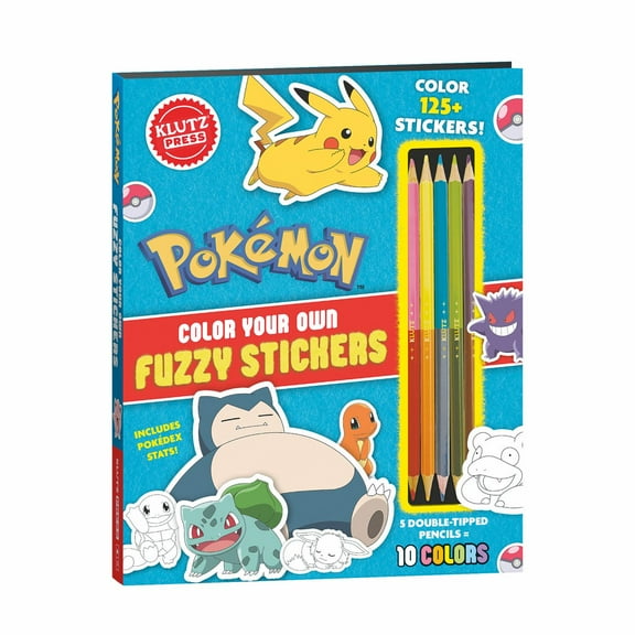 Pokémon Color Your Own Fuzzy Stickers, 44 pages (Hardcover)