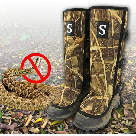 Snake Gaiters for Men & Women Sturdy Snake Bite Proof Boots Adjustable Snake Guards Hiking Gaiters with Storage Pouch