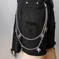 thumbnail image 3 of Qarigey Estilo Punk, pantalones de estrellas de doble capa, cadena de cintura, decoración de hojas, joyería para hombres y mujeres, Jeans, ropa, Ropa, zapatos y accesorios Miscelánea Qarigey AP013981-01, 3 of 6