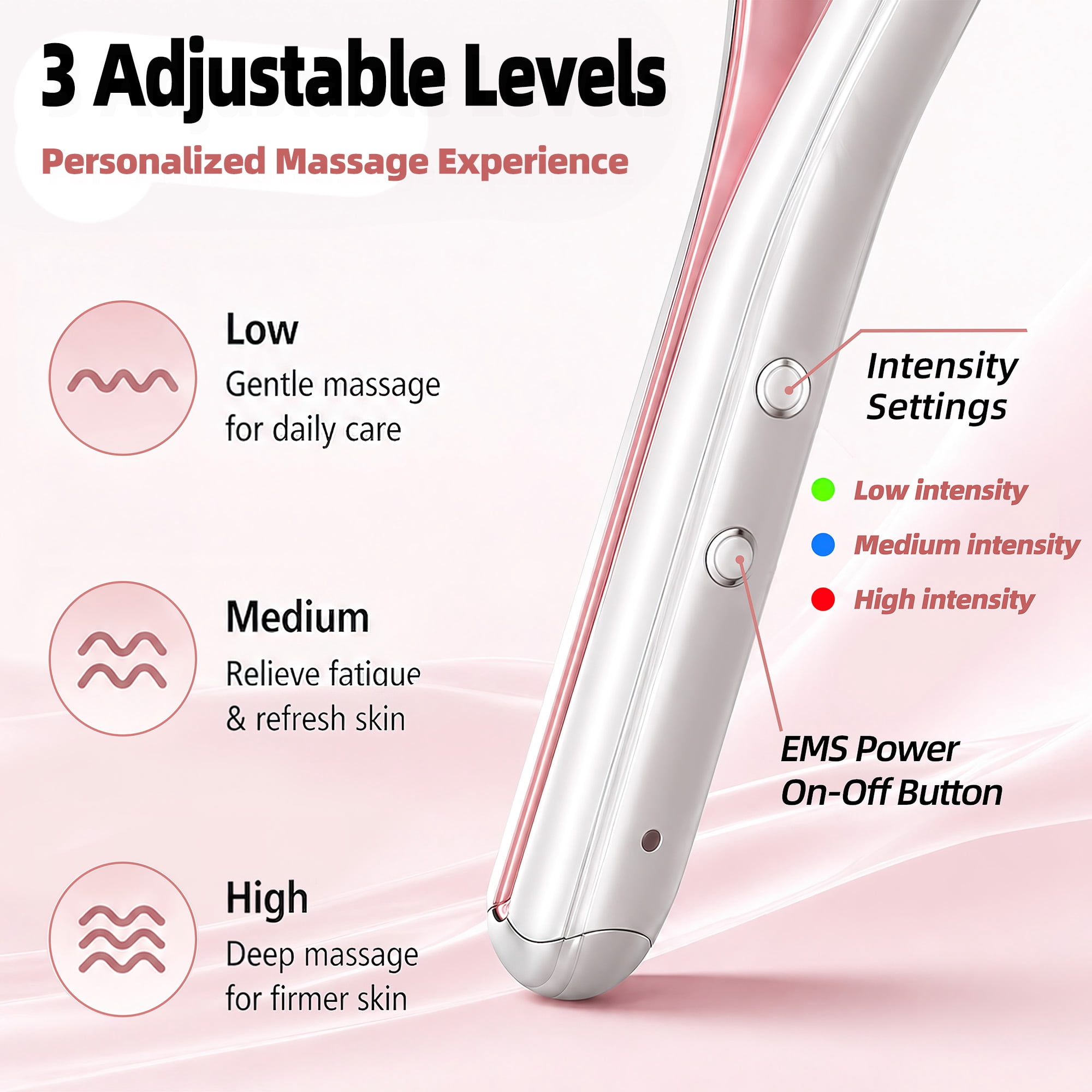 MACTANO Electric Face Massager Tool, Wireless Microcurrent Facial Jaw Massager with 3D Roller 3 Mode for Face Neck