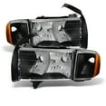thumbnail image 2 of AKKON - Fits 1999-2001 Dodge Ram 1500 Sport Models Black Headlights +Dark Red Smoked Tail Lights Pair combo Replacement, 2 of 7
