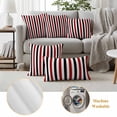 thumbnail image 5 of 2 Pack Outdoor Waterproof Throw Pillow Covers,Burgundy Red Black Stripes Decorative Square Pillow Case Patio Pillowcases for Chair Couch Sofa 18x18in, 5 of 9