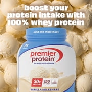 Premier Protein 100% Whey Protein Powder, Vanilla Milkshake, 30g Protein, 29 Servings