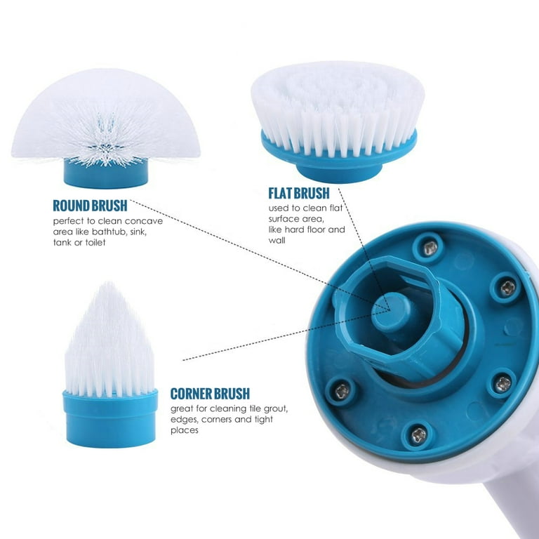Happylost Shower Cleaning Brush with Long Handle, 3 in 1 Tub and
