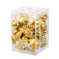 thumbnail image 2 of 30 Pieces of Assorted Christmas Ball Ornaments Shatterproof Seasonal Decorative Hanging Baubles Set with Reusable Hand-held Gift Package for Holiday Xmas Tree Decorations, Gold, 2 of 6