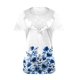 thumbnail image 5 of Tops de Manga Corta con Cuello en V para Mujeres Moda Impresión Casual Botón de Poliéster de Ajuste Regular Tops de Verano para Mujeres Cuello en V, 5 of 5