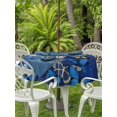 thumbnail image 4 of Outdoor Tablecloth with Umbrella Hole Zipper Blue Butterfly Round Tablecloth 60" Waterproof Outside Table Cloth Farmhouse Modern Nature Animals Art Patio Table Cover Tablecloths for Picnic Party, 4 of 8