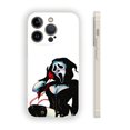 thumbnail image 1 of Elegante y duradera: funda plateada mate de doble capa con diseño divertido de dibujos animados para iPhone 15 Pro Max y más, 1 of 4