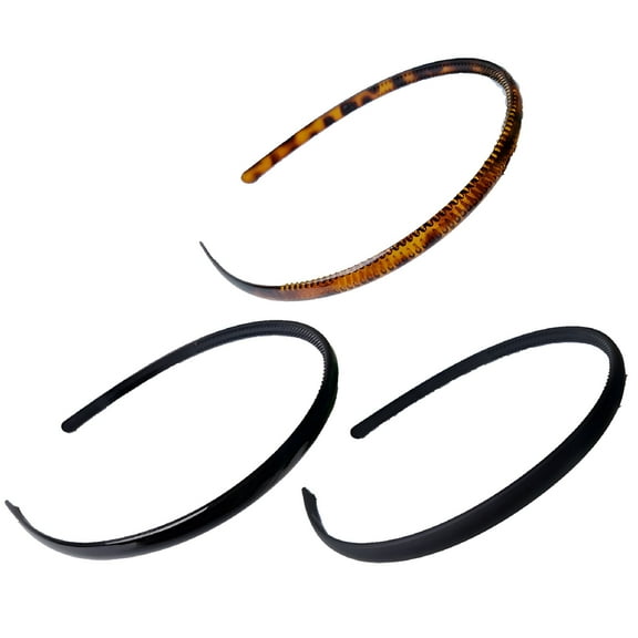 ACDANC 3Pcs Plain Headbands Teeth Comb Headbands Skinny DIY Hair Bands for Women, Men, and Girls