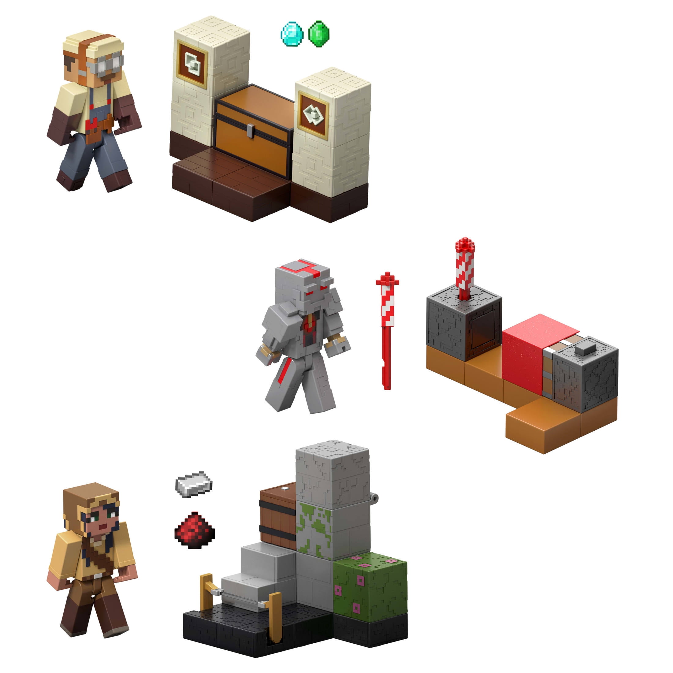 Minecraft Duster's Loot Stash Action Figure & Accessories Set with Hidden Treasure Feature