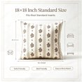 thumbnail image 2 of Floral Throw Pillow 18x18, Boho Brown Striped Throw Pillow Set with Pillowcase & Insert, Vintage Decorative Pillow Covers with Soft Core, Cozy Accent Cushions for Couch Sofa Home Indoor Decor, 2 of 10