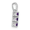 thumbnail image 6 of Auriga Fine Jewelry 14K White Gold 3-stone Amethyst and Diamond Pendant for Women (L-16.3mm, W-3.6mm), 6 of 7