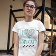 thumbnail image 3 of Tee Hunt I Love My Cat T-Shirt Purr & Meow Active Furry Playful Companion Women's T-Shirt Grey, 3 of 5